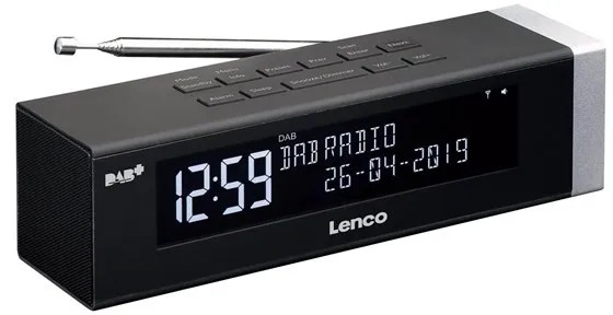 Lenco CR-630BK - Stereo DAB+/FM clock Radio with USB-port and AUX-input - Black - DAB/DAB+/FM - Stereo - Sort